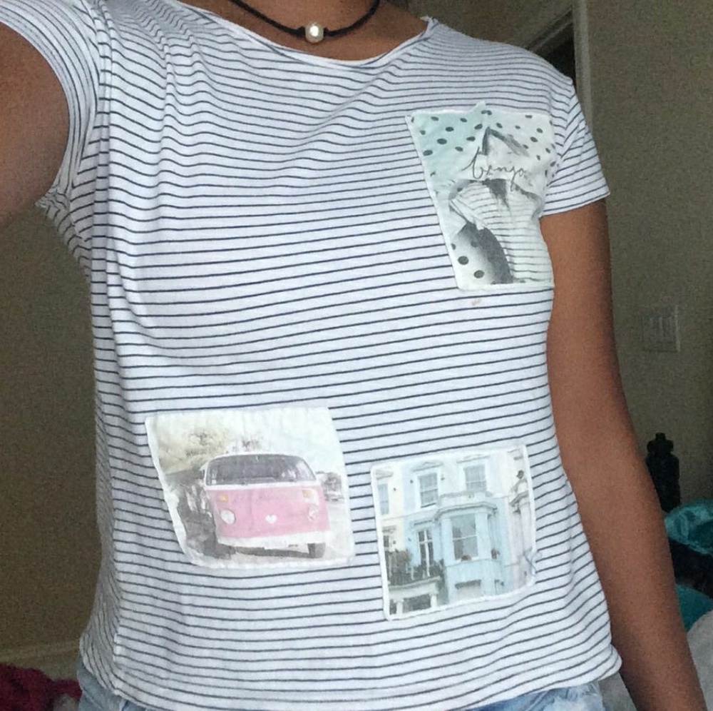 Striped t-shirt with design